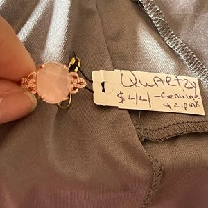 Genuine pink quartz size 7